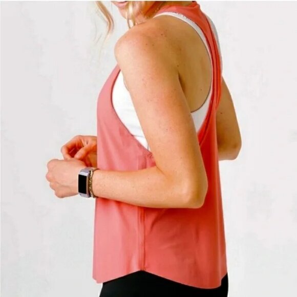 ZYIA Active Double Racer Tank- Coral Athletic Tank- Size Large - Picture 3 of 12